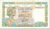 France 500 Francs La Paix, 1940-07-25, Fayette:32.5, KM:95a -
