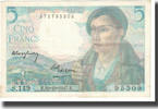 France 5 Francs Berger, P. Rousseau and R. Favre-Gilly, 1947-10-30 -