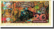 Colombia Tourist Banknote Banknote, 20 CAFETEROS THE COFFE RAILROAD COMPANY -