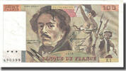 France 100 Francs Delacroix, Fayette:68.1, KM:154a -