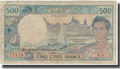 Tahiti 500 Francs Banknote, Undated (1985), KM:25d -