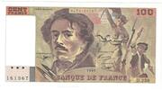 France 100 Francs Delacroix, D.259, Fayette:69ter.02a -