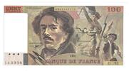 France 100 Francs Delacroix, D.193, Fayette:69bis04a, KM:154f -