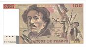 France 100 Francs Delacroix, J.227, Fayette:69bis.08, KM:154g -