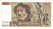 France 100 Francs Delacroix, D.25, Fayette:69.04a, KM:154b -