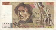 France 100 Francs Delacroix, X.10, Fayette:69.2a, KM:154a -