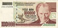 Turkey 100,000 Lira Banknote, KM:206 -