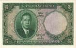 FRENCH INDO-CHINA 5 Piastres = 5 Dong Banknote, Undated (1953), KM:106 -