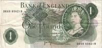 Great Britain 1 Pound Banknote, Undated (1960-78), KM:374g -