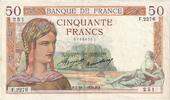 France 50 Francs Cérès, F.2276, Fayette:17.13, KM:81 -