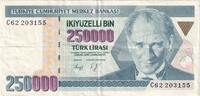 Turkey 250,000 Lira 1970-10-14, KM:207 -