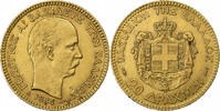 Greece 20 Drachmai George I, Paris, Gold, KM:56 -