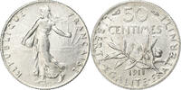 France 50 Centimes Semeuse, Paris, Silver, Gadoury:420 -