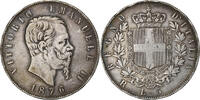Italy 5 Lire Vittorio Emanuele II, Rome, Silver, KM:8 -