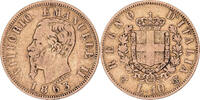 Italy 10 Lire Vittorio Emanuele II, Torino, Gold, KM:9.2 -