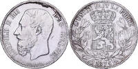 5 Francs, 5 Frank 1874 Brussels Belgien Leopold II, Brussels, Silber, S+, KM:24 S+