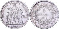 5 Francs 1873 A Frankreich Hercule, Paris, Silber, SS, Gadoury:745a, KM:820.1 SS
