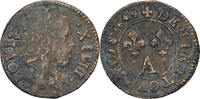 France Denier Tournois Louis XIV, Paris, Copper, Gadoury:70 -