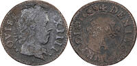 France Denier Tournois Louis XIV, Paris, Copper, Gadoury:70 -