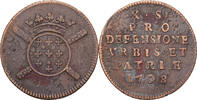 French States 10 Sols Louis XIV, Siège de Lille, Lille, Copper -