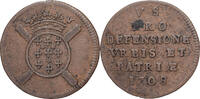 France 5 Sols LILLE, Louis XIV, Siège de Lille, Lille, Copper -