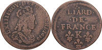 France Liard Louis XIV, Liard de France au buste juvénile, deuxième type -