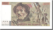 France 100 Francs Delacroix, Fayette:69.3, KM:154b -