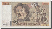 France 100 Francs Delacroix, Fayette:69bis.3a2, KM:154e -