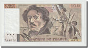 France 100 Francs Delacroix, Fayette:69bis.3a3, KM:154e -