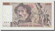France 100 Francs Delacroix, Fayette:69bis.02e1, KM:154e -