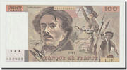 France 100 Francs Delacroix, Fayette:69bis.4a, KM:154f -
