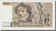 France 100 Francs Delacroix, Fayette:69.10, KM:154b -