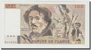 France 100 Francs Delacroix, Fayette:69.8b), KM:154b -