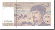 France 20 Francs Debussy, Fayette:66bis.03A37, KM:151f -