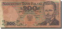 Poland 200 Zlotych Banknote, 1986-06-01, KM:144c, VG(8-10) -