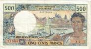 Tahiti 500 Francs Banknote, papeete, KM:25d -