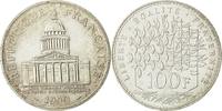 France 100 Francs Coin, Panthéon, Paris, Silver, KM:951.1 -