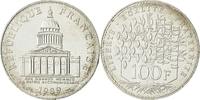 France 100 Francs Coin, Panthéon, Paris, Silver, KM:951.1 -