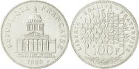 France 100 Francs Coin, Panthéon, Paris, Silver, KM:951.1 -