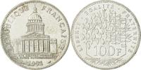 France 100 Francs Coin, Panthéon, Paris, Silver, KM:951.1 -