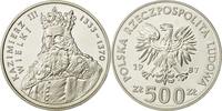 Poland 500 Zlotych Coin, Warsaw, Silver, KM:173 -