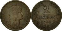 France 2 Centimes Coin, Dupuis, Paris, Bronze, KM:841 -