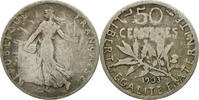 France 50 Centimes Coin, Semeuse, Paris, Silver, KM:854 -