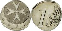 Malta Euro Fautée - strike on core, Copper-nickel, Gadoury:EM -