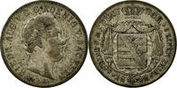 German States 1/6 Thaler, 1/4 Gulden Coin, SAXONY-ALBERTINE, Friedrich August II, 1/6 Thaler, 1/4 -