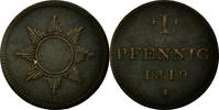 German States Pfennig Coin, FRANKFURT AM MAIN, Copper, KM:Tn7 -