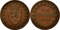 German States Kreuzer Coin, NASSAU, Adolph, Wiesbaden -