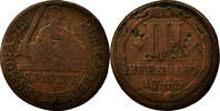 German States 3 Pfenning Coin, MUNSTER, Copper, KM:430 -