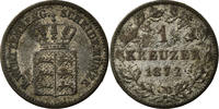 German States Kreuzer Coin, WURTTEMBERG, Karl I, Silver -