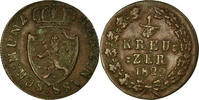 German States 1/4 Kreuzer Coin, NASSAU, Wilhelm, Wiesbaden -